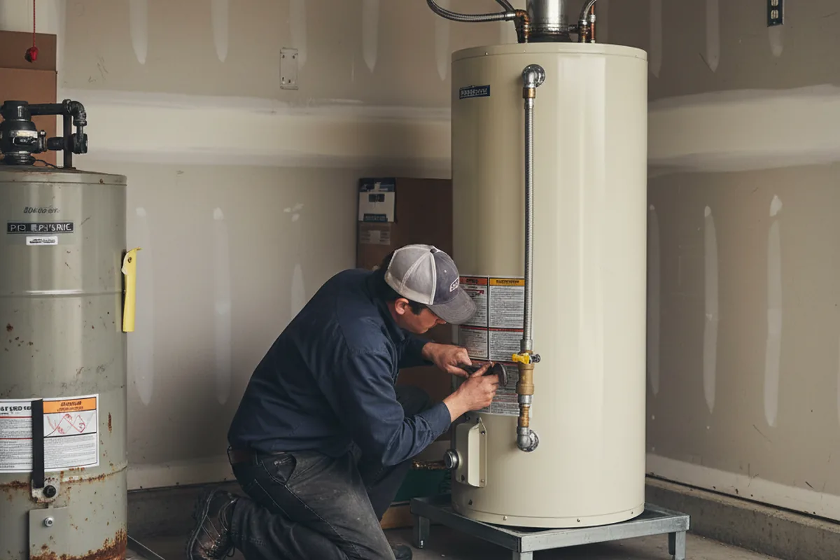 Water heater and shutoff valve replacement in Monroe